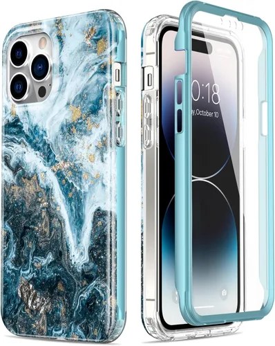 Vista 27 de Esdot Funda para iPhone 14 con Protector de Pantalla Integrado, Funda Resistente de Grado Militar con Diseños de Moda para Mujeres y Niñas, Funda