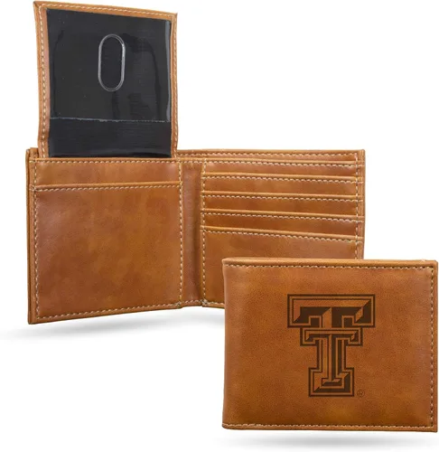Vista 11 de NCAA Rico Industries Cartera Billetera con Grabado Láser Cartera Billetera con Grabado Láser - Diseño Delgado - Gran Regalo Negro