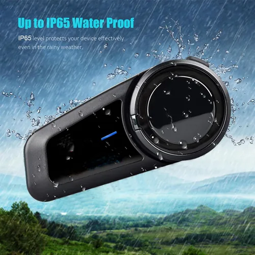 Vista 7 de QSPORTPEAK Intercomunicador de auriculares Bluetooth para casco de motocicleta, M2 dúplex completo inalámbrico para 6 conductores/alcance 3,280.8