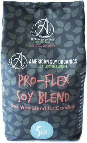 American Soy Organics Pro-Flex Mezcla de Soja - Perlas de Cera de Soja para Hacer Velas - Suministros para Hacer Velas - Mezcla de Cera de Vela Sin