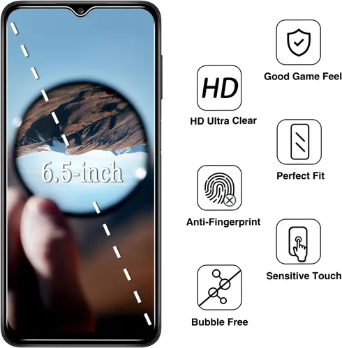 Vista 2 de HPTech Paquete de 2 protectores de pantalla de privacidad para Samsung Galaxy A12 / A13 / A32 / A03s / A02s / A42 vidrio templado antiespía