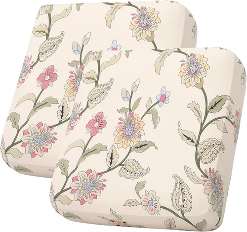 Vista 240 de hyha Fundas de cojín de sofá estampadas, fundas de sofá florales lavables para sofás con 2 cojines, fundas de cojín de patrón elástico para muebles