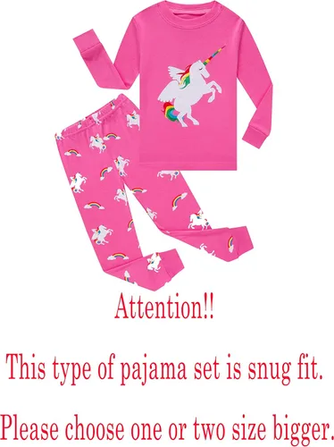 Vista 2 de Family Feeling - Conjunto de pijama de 2 piezas para niñas pequeñas, 100% algodón, pijamas para niñas grandes