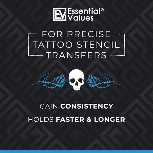 Vista 4 de Essential Values Solución de gel de transferencia de tatuajes (8 onzas líquidas) para plantillas afiladas, oscuras y limpias, líquido