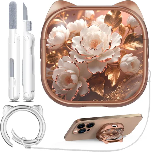 Vista 39 de RFUNGUANGO AirPods Pro - Funda transparente de TPU suave con kit de limpieza y llavero, compatible con Magsafe, funda protectora compatible