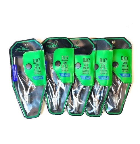 Paquete de 5 pinzas de cutícula Nghia de acero inoxidable C-07 (anteriormente D-07), mandíbula 16
