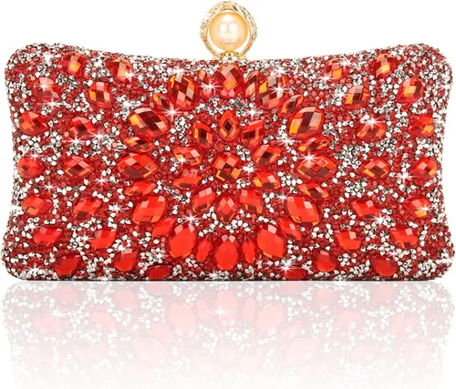 Vista 10 de Bolsos de Noche para Mujer, Bolsos de Mano de Lujo con Brillantes de Rincón Sparkly, Rhinestone, Luxury, Sparkly, Rhinestone, Luxury