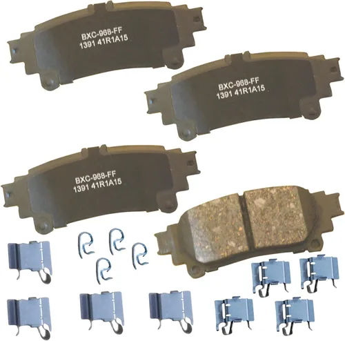 Vista 215 de Pastillas de freno traseras cerámicas Bendix Premium SBC1337 para Cadillac CTS 2014-2008, SRX 2016-2010, Chevrolet Camaro 2015-2010, Saab 9-4X 2011