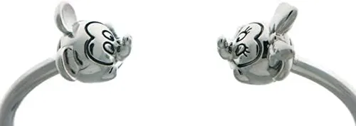 Vista 3 de PANDORA Disney open bangle in sterling silver with silicone stoppers and Mickey & Minnie interchangeable end