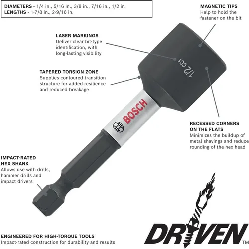 Vista 3 de Bosch SDMSD45 Juego de 45 piezas de destornilladores de impacto con estuche personalizado