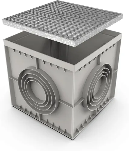 Vodaland - Lavabo de captura grande de 22 x 22 pulgadas con rejilla de acero galvanizado sellado paquete completo