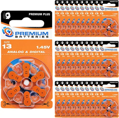 Vista 42 de Premium Batteries Tamaño 10 Batería de audífono de 1.45V Lengüeta amarilla (6 Baterías)