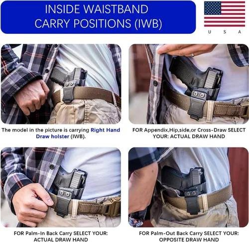 Vista 6 de Holster IWB Kydex Fit – Trigger Guard – Inside Waistband Concealed Carry – Adjustable Cant & 'Posi-Click' Retention - No Wear or Jitter - USA Made