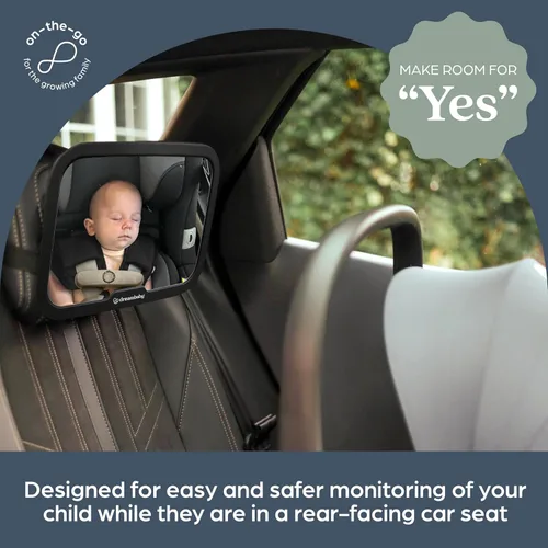 Vista 5 de Dreambaby Espejo de coche de bebé ajustable de 360° – Gran angular, visión clara, espejo infantil para asiento trasero para automóvil