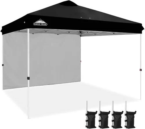 Vista 81 de EAGLE PEAK - Tienda de campaña desplegable con toldo, 1 pared lateral, fácil de montar, tienda para eventos, protección solar para exteriores, bolsa