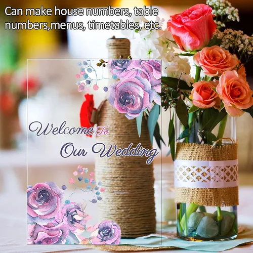 Vista 4 de Queekay 40 piezas de láminas acrílicas transparentes de 4 x 6 pulgadas, paneles acrílicos en blanco de plástico de 0.04 pulgadas de grosor con papel