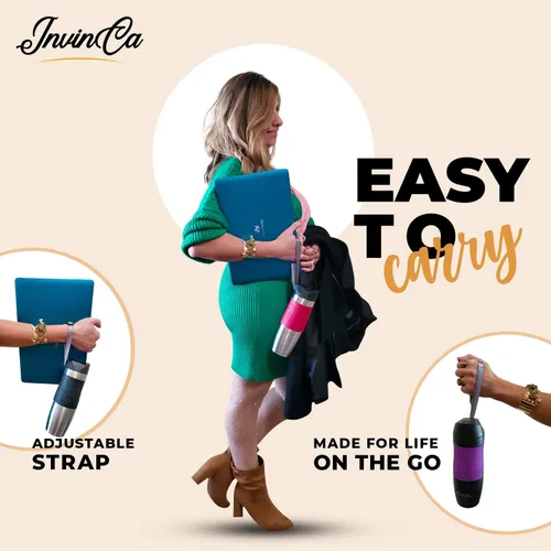 Vista 7 de INVINCEA - Vaso térmico de acero inoxidable aislado al vacío de 16 onzas, taza de viaje para café de doble pared, reutilizable, a prueba