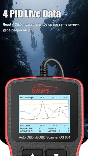 Vista 5 de OS601 Escáner OBD2 Herramienta de Diagnóstico Lector de Códigos Herramienta de Escaneo de Fallas del Motor para Automóviles OBD-II desde 1996