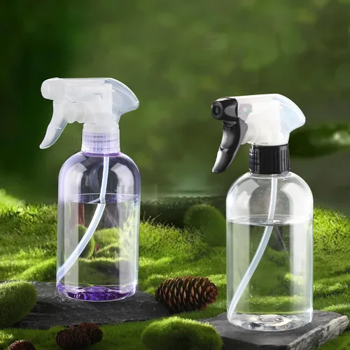 Vista 7 de Botellas pulverizadoras de plástico sin BPA, 10 oz/10.1 fl oz, rociador ajustable, recipiente vacío recargable, corriente de niebla para regar