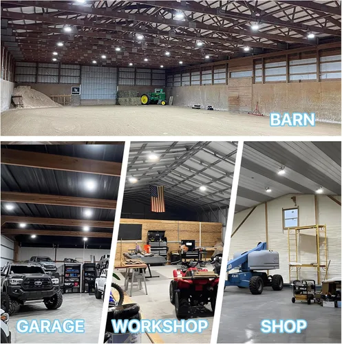 Vista 6 de HYPERLITE High Bay Lights Commercial: 200W Hi Bay LED Shop Lights for Workshop - Waterproof UFO Light for Damp Places and Harsh Environments