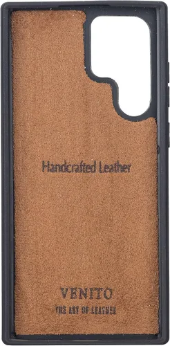 Vista 3 de Venito Lucca - Funda de piel compatible con Samsung Galaxy S22 Ultra (6.8 pulgadas), extra segura, con cubierta trasera acolchada (marrón antiguo)