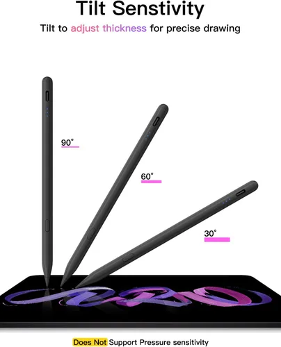 Vista 7 de Lápiz óptico para iPad 2018-2025, lápiz de carga rápida USB-C, sensibilidad de inclinación perfecta de píxeles para iPad 11/10/9/8/7/6/A16, iPad