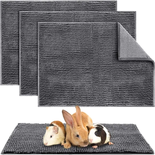 Vista 10 de Amylove 4 piezas de forro para jaula de conejillo de indias, ropa de cama para conejillo de indias, alfombrilla para puerta de perro para patas