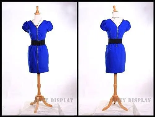 Vista 5 de (JF-22SDD01+BS-01) ROXYDISPLAY Talla 4-6 Forma de cuerpo hembra recta con trípode base de madera natural + tapa