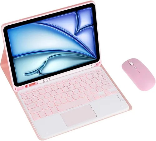 Vista 26 de Funda de teclado para Samsung Galaxy Tab A8 (2021) de 10.5 pulgadas SM-X220/X225 Tablet teclado desmontable, funda de cuero totalmente envuelta