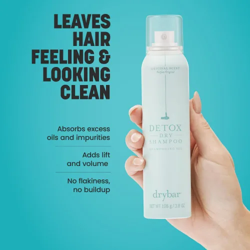 Vista 3 de Drybar Champú seco Detox aroma a pomelo – Tamaño completo Absorbe el exceso de aceite, deja el cabello con aspecto y sensación limpio y renovado