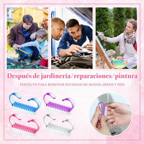 Vista 4 de Tanlade 300 piezas mango agarre cepillo de uñas a granel para limpiar uñas