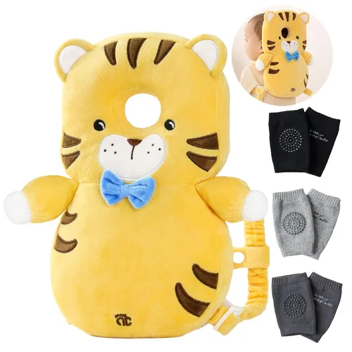Vista 10 de Feidoog Mochila Cojín Protector de Cabeza para Bebé con 3 Rodilleras para Caminar y Gatear, Astronautas