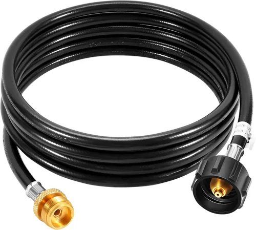 Vista 11 de GasSaf Manguera de propano de 4 pies, manguera de adaptador de propano de 1 libra a 20 libras de conexión de tanque de propano, manguera de gas