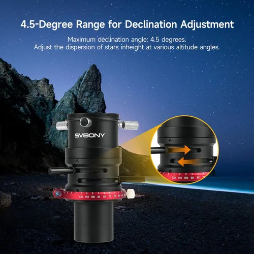 Vista 4 de SVBONY SV199 Correctores de dispersión atmosférica, 1.25 pulgadas ADC para observación e imágenes planetarias de la luna, accesorio de telescopio