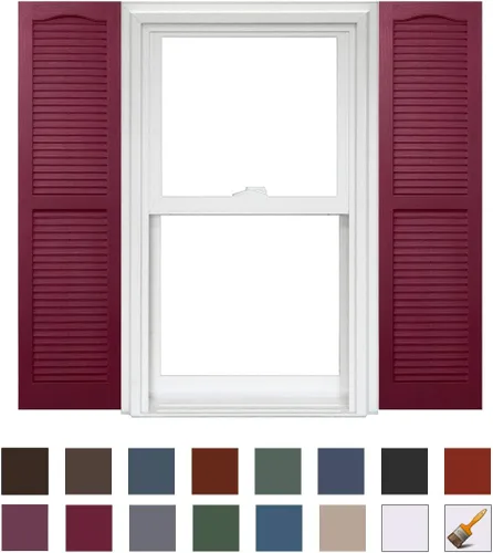 Persiana Homeside con listones abiertos, 1 par, de 14-1/2 pulgadas x 25 pulgadas, color bayas 330