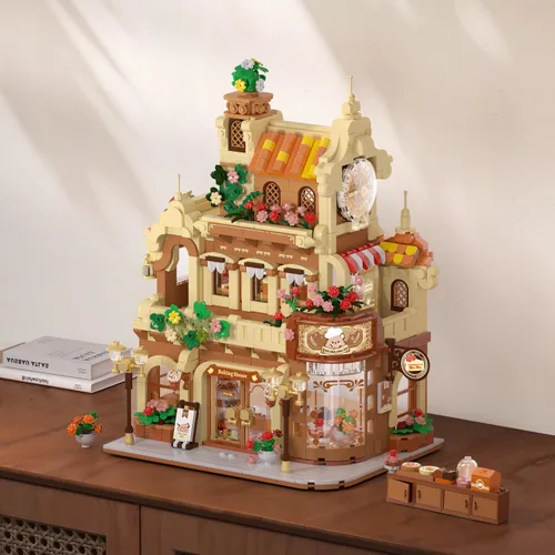 Vista 7 de INSOON City Bakery Cafe House - Juego de construcción con luz para niñas