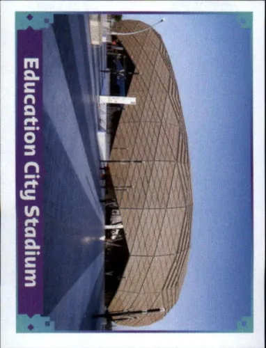 2022 Panini World Cup Soccer Sticker #FWC11 Education City Stadium Official Qatar WC Album Sticker in Raw (NM or Better) - Measuring 2 Inches Wide X