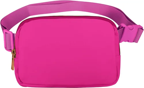 Vista 25 de VOROLO Riñonera para mujeres y hombres, bolsa cruzada, bolsa de cinturón con correa ajustable, Gris claro, Talla única