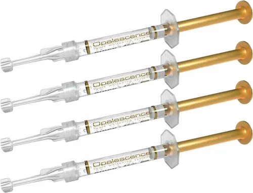 Jeringas Opalescence 45% Gel Blanqueador de Dientes - con PF - (4 Jeringas) Kit de Recarga Peróxido de Carbamida. Fabricado por Ultradent, en Sabor