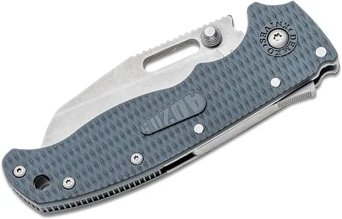 Vista 2 de Demko Knives AD 20.5 Shark Lock Folding Knife AUS10A AD20.5 Grivory Handle Shark Foot/Clip Point Blade (Grey Scale/Stonewash/Shark Foot)