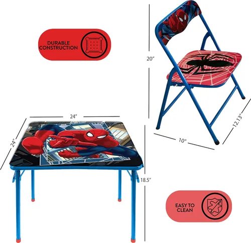 Vista 63 de Marvel Avengers - Juego de mesa y silla de actividades para niños de 3 piezas, mesa cuadrada con 2 sillas plegables, muebles temáticos