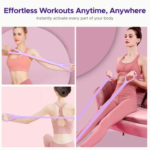 Vista 5 de Pilates Ring Kit for Women, Pilates Equipment Accessories, Home Workout Set with Magic Circle, Mini Exercise Ball, Ankle Resistance Bands & Yoga