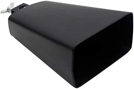 Vista 3 de Campana de vaca, campana de vaca de metal de 6 pulgadas con palo para instrumentos musicales de percusión, suministros de percusión