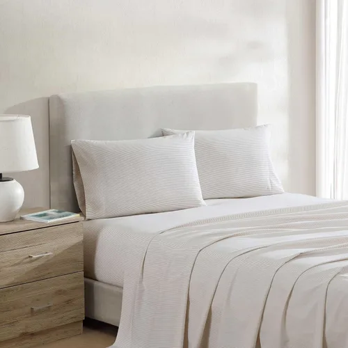 Vista 15 de Nautica - Sábanas, juego de ropa de cama de percal de algodón con funda de almohada a juego, vigorizante y fresco, bolsillo profundo