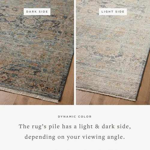 Vista 6 de Loloi Jean Stoffer Katherine Collection KES-02 Ocean/Coral 2'-7'' x 10'-0'', .25" Pile Height, Runner Rug