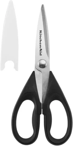 Vista 14 de KitchenAid Tijeras de cocina multiusos con funda protectora, tijeras de acero inoxidable duraderas, aptas para lavavajillas, mango cómodo de agarre