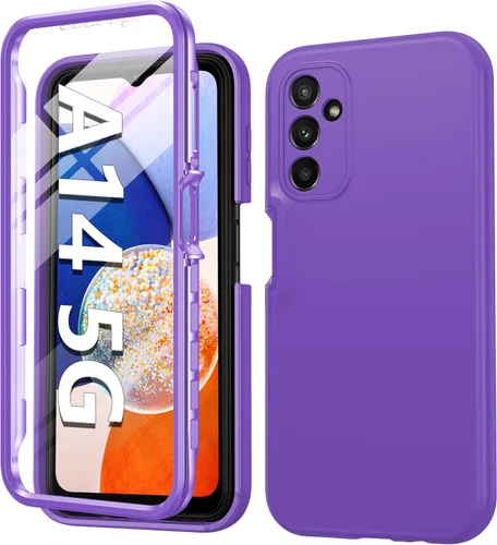 Vista 24 de FNTCASE Funda para Samsung Galaxy A14-5G: Funda protectora de teléfono transparente a prueba de golpes con protector de pantalla incorporado - Funda