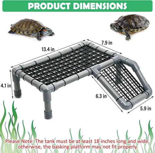 Vista 3 de Fhiny Plataforma de Asoleadero para Tortugas, Muelles de Plástico para Tortugas para Asolearse, Rampa de Escalada para Reptiles, Muelle de Tortuga