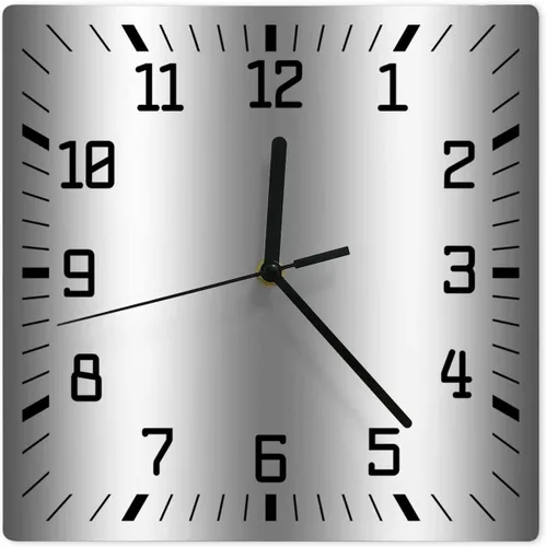 Vista 13 de Reloj de pared de madera blanco y negro degradado, silencioso, sin tictac, simple, abstracto, a rayas, estilo granja, cuadrado, funciona