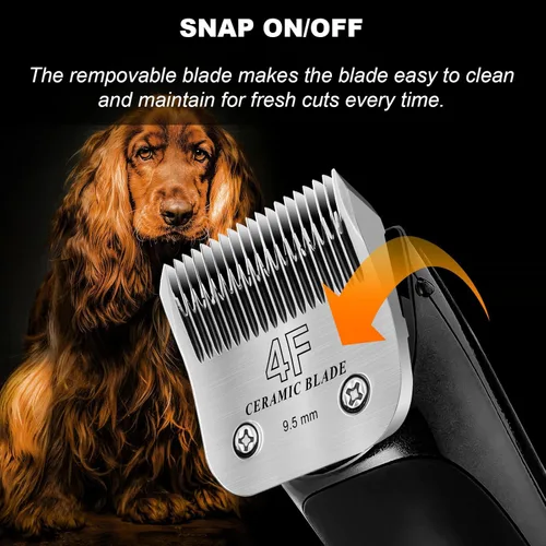 Vista 3 de Professional #4FC Ceramic Detachable Clipper Blade, 3/8" (9.5mm) Finish Cut Replacement Blade, Stay Cool & Sharp Technology, Compatible with Andis